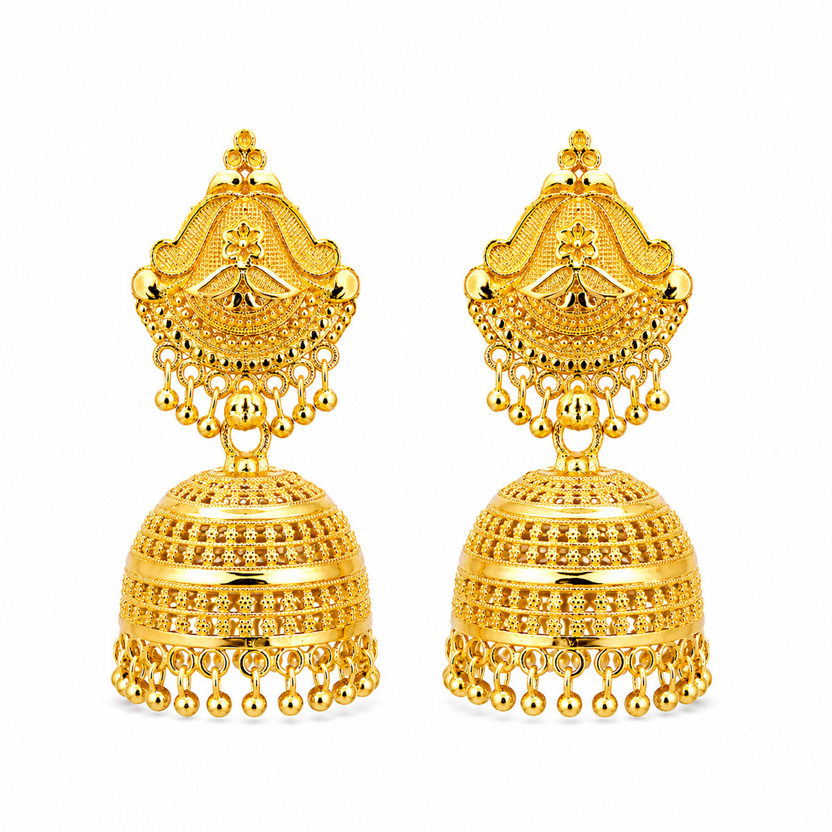 Gold Plated Medium Size Plain Jhumka for Women (SJE_342_D1)
