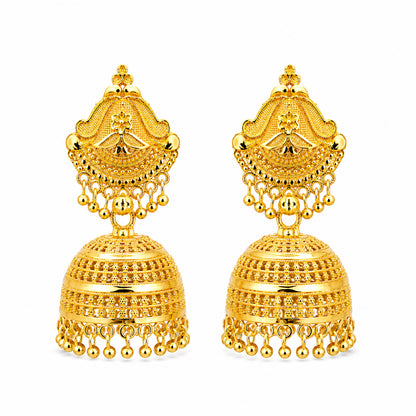 Gold Plated Medium Size Plain Jhumka for Women (SJE_342_D1)