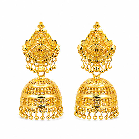 Gold Plated Medium Size Plain Jhumka for Women (SJE_342_D1)