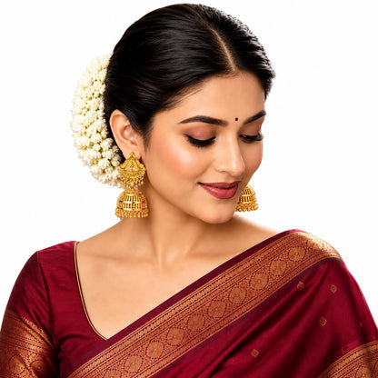 Gold Plated Medium Size Plain Jhumka for Women (SJE_342_D1)
