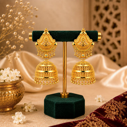 Gold Plated Medium Size Plain Jhumka for Women (SJE_342_D1)