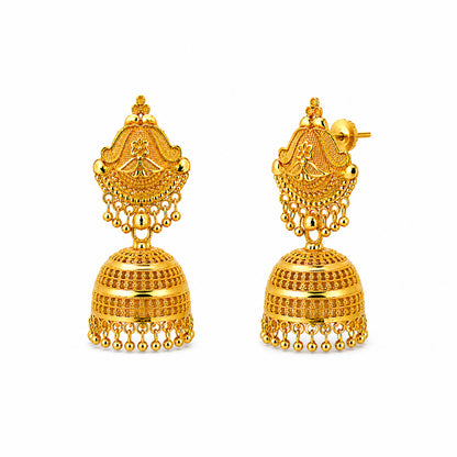 Gold Plated Medium Size Plain Jhumka for Women (SJE_342_D1)
