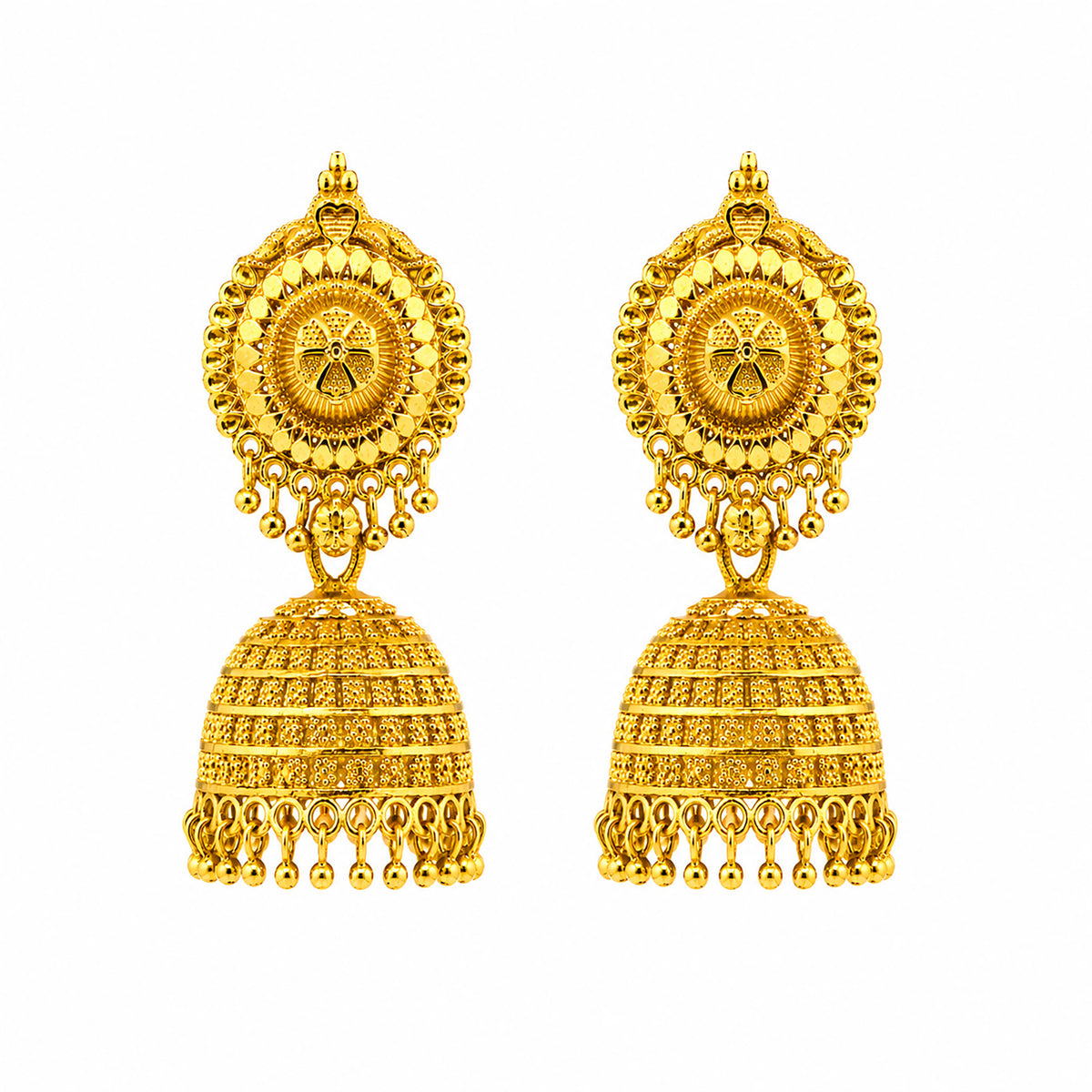 Gold Plated Medium Size Plain Jhumka for Women (SJE_342_D2)