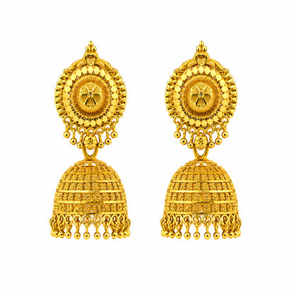 Gold Plated Medium Size Plain Jhumka for Women (SJE_342_D2)