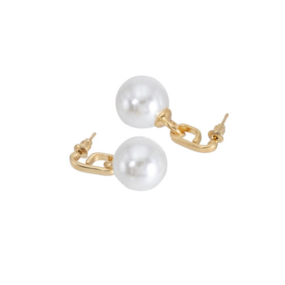 Shining Jewel Western Style Gold Plated Pearl Drop Earring For Women - (SJE_95_G_D1)