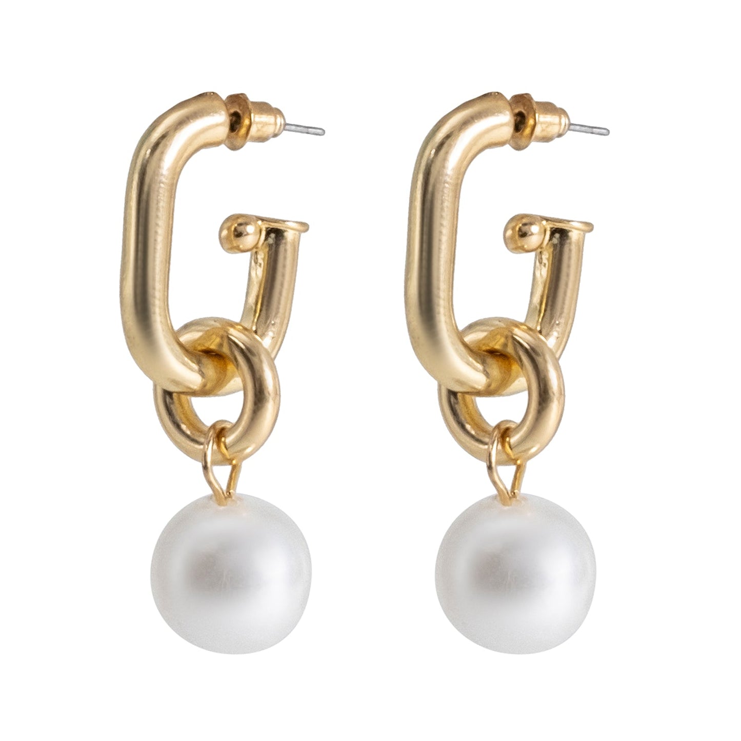 Shining Jewel Western Style Gold Plated Pearl Drop Earring For Women - (SJE_95_G_D2)