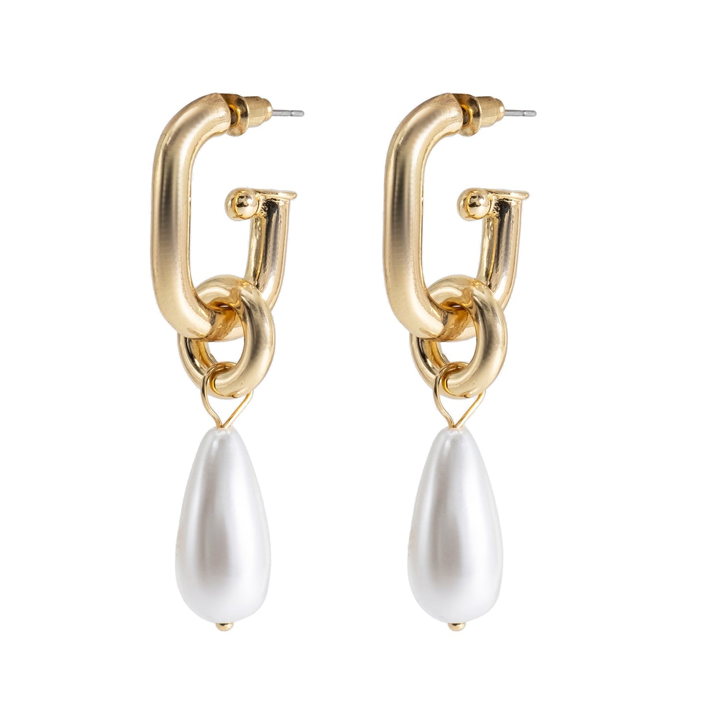 Shining Jewel Western Style Gold Plated Pearl Drop Earring For Women - (SJE_95_G_D3)