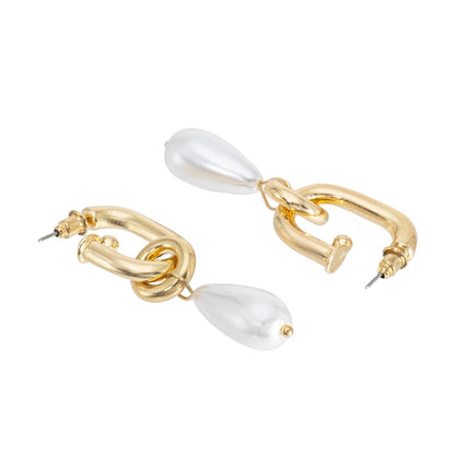 Shining Jewel Western Style Gold Plated Pearl Drop Earring For Women - (SJE_95_G_D3)