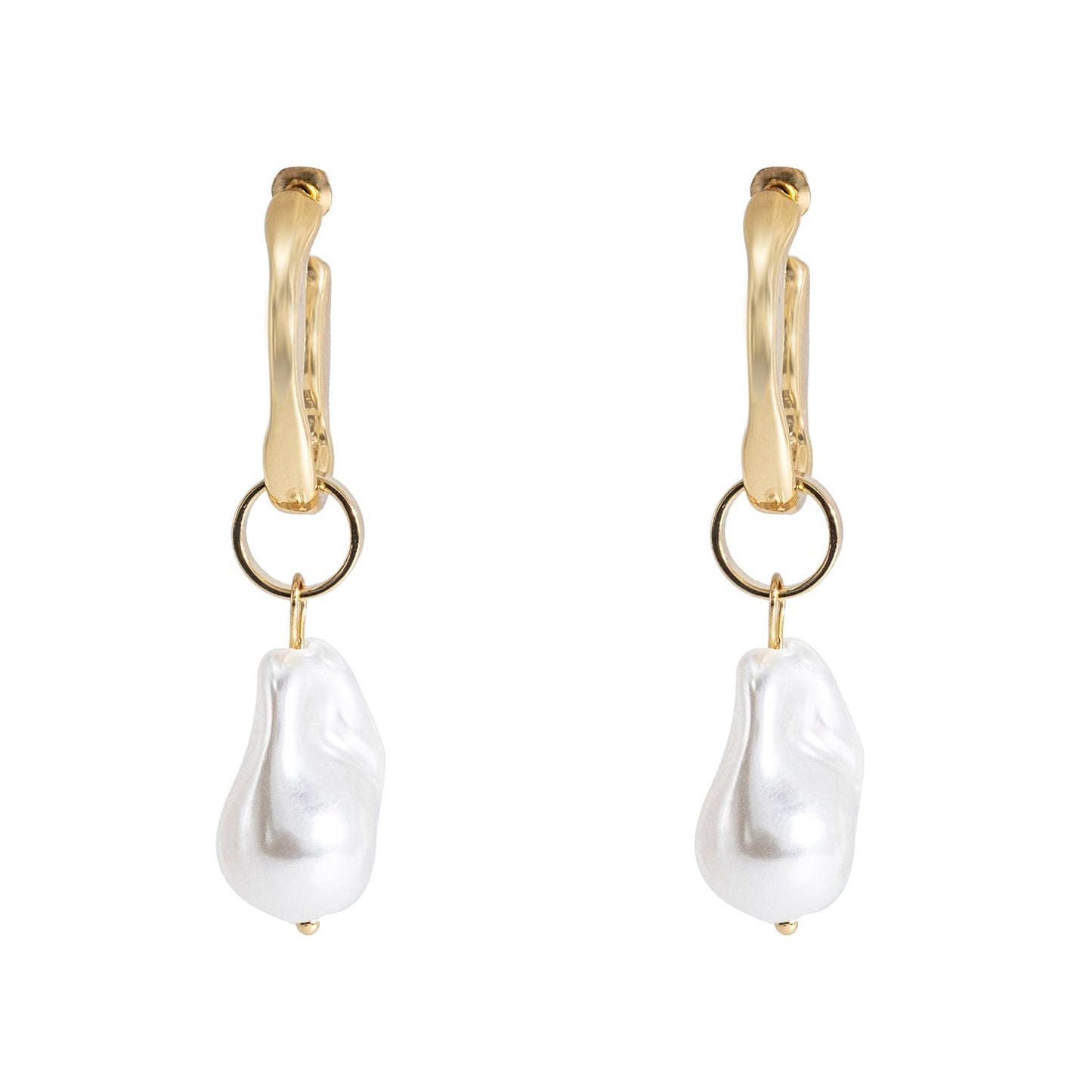 Shining Jewel Western Style Gold Plated Pearl Drop Earring For Women - (SJE_95_G_D4)