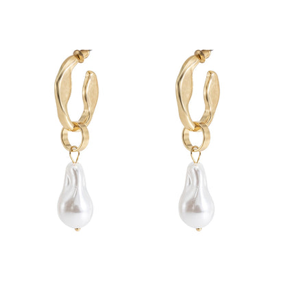 Shining Jewel Western Style Gold Plated Pearl Drop Earring For Women - (SJE_95_G_D4)