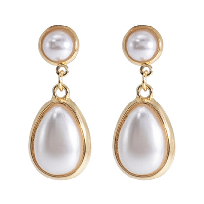 Shining Jewel Western Style Gold Plated Pearl Drop Earring For Women - (SJE_95_G_D5)