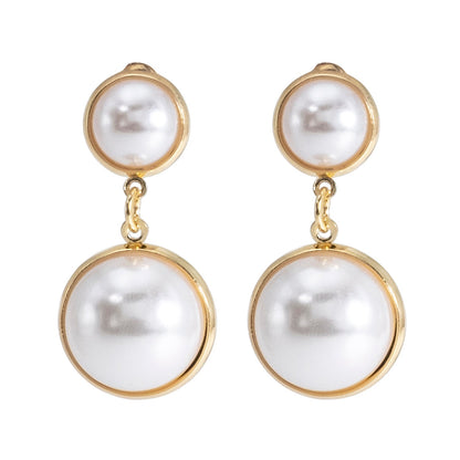 Shining Jewel Western Style Gold Plated Pearl Drop Earring For Women - (SJE_95_G_D6)