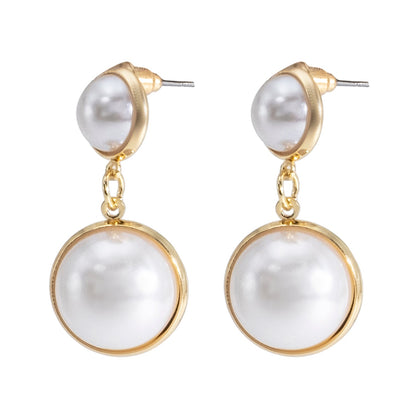 Shining Jewel Western Style Gold Plated Pearl Drop Earring For Women - (SJE_95_G_D6)