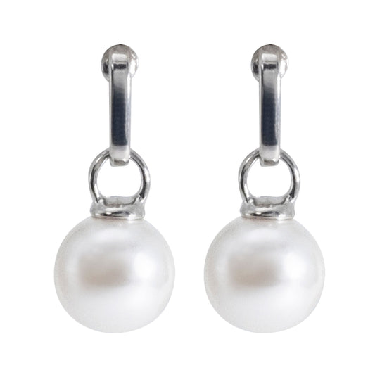 Shining Jewel Western Style Silver Plated Pearl Drop Earring For Women - (SJE_95_S_D1)