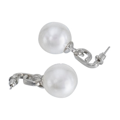 Shining Jewel Western Style Silver Plated Pearl Drop Earring For Women - (SJE_95_S_D1)