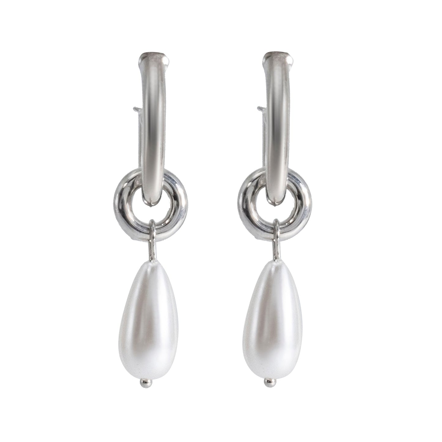 Shining Jewel Western Style Silver Plated Pearl Drop Earring For Women - (SJE_95_S_D3)