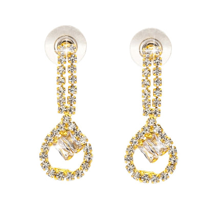 Shining Jewel Gold Plated Western CZ, Crystals & AD Design Necklace with Drop Earrings Jewellery/Jewelry Set for Women (SJN_274_G_D2)