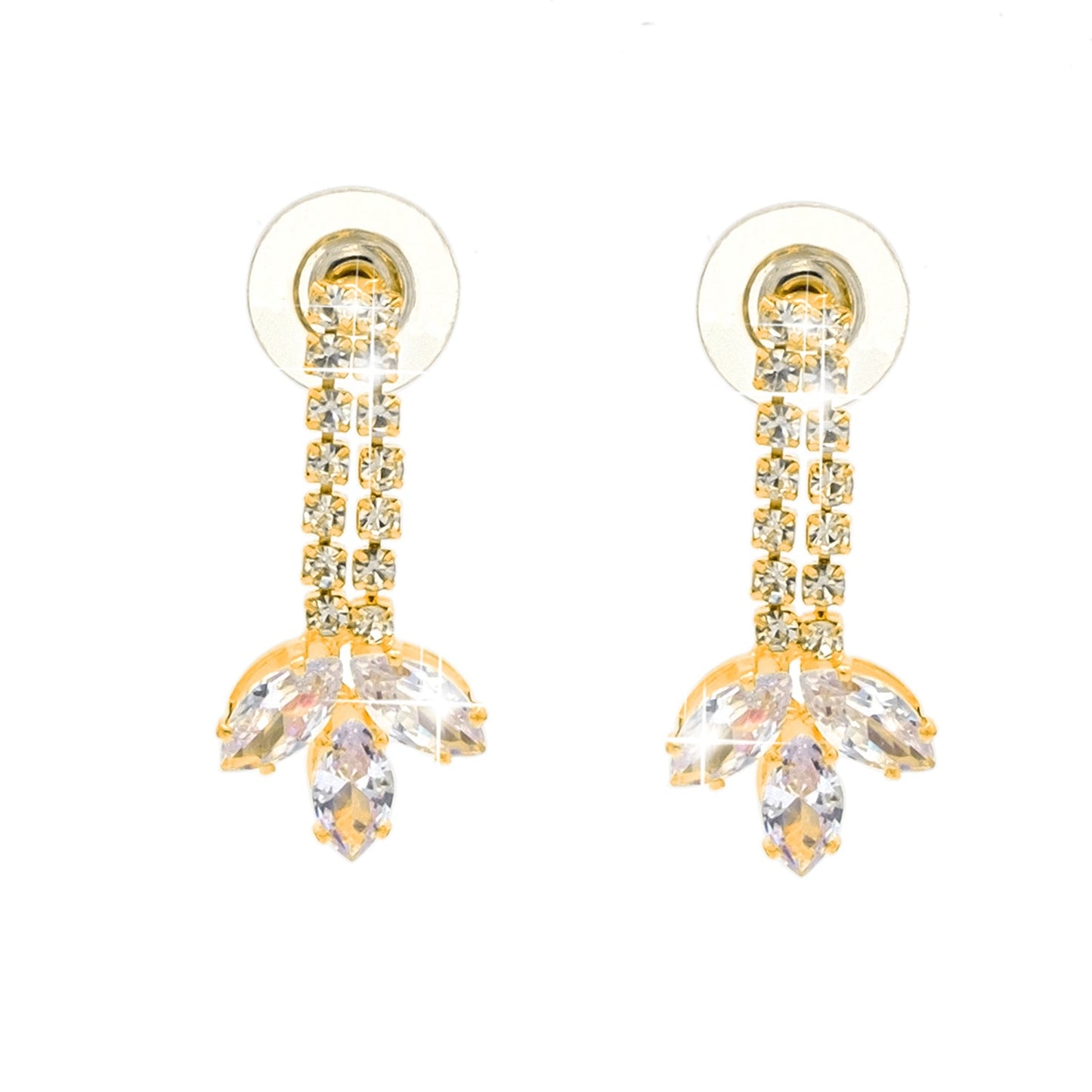 Shining Jewel Gold Plated Western CZ, Crystals & AD Design Necklace with Drop Earrings Jewellery/Jewelry Set for Women (SJN_274_G_D3)