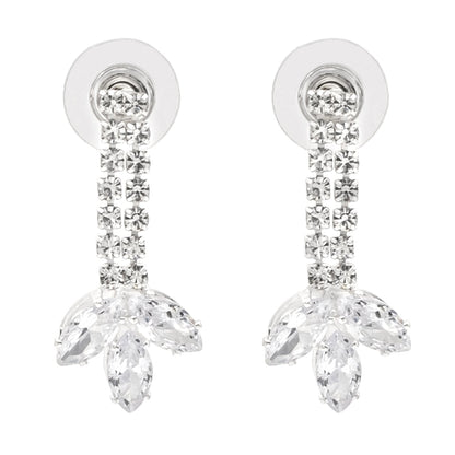 Shining Jewel Silver Plated Western CZ, Crystals & AD Design Necklace with Drop Earrings Jewellery/Jewelry Set for Women (SJN_274_S_D1)