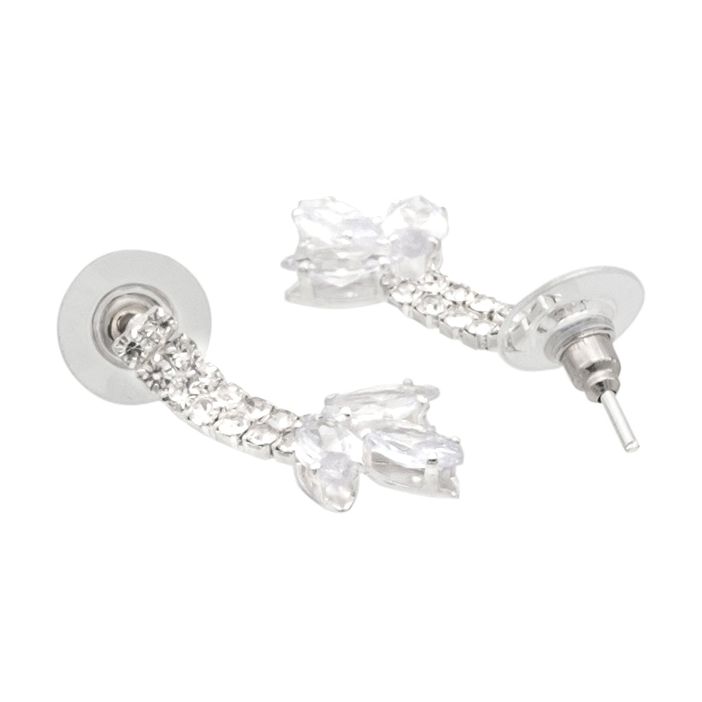 Shining Jewel Silver Plated Western CZ, Crystals & AD Design Necklace with Drop Earrings Jewellery/Jewelry Set for Women (SJN_274_S_D1)