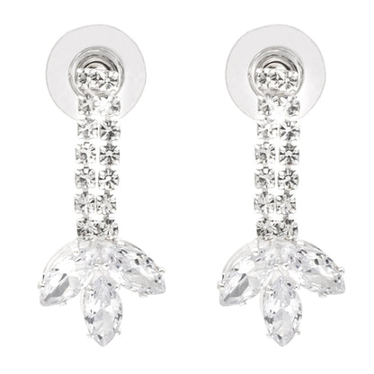 Shining Jewel Silver Plated Western CZ, Crystals & AD Design Necklace with Drop Earrings Jewellery/Jewelry Set for Women (SJN_274_S_D3)