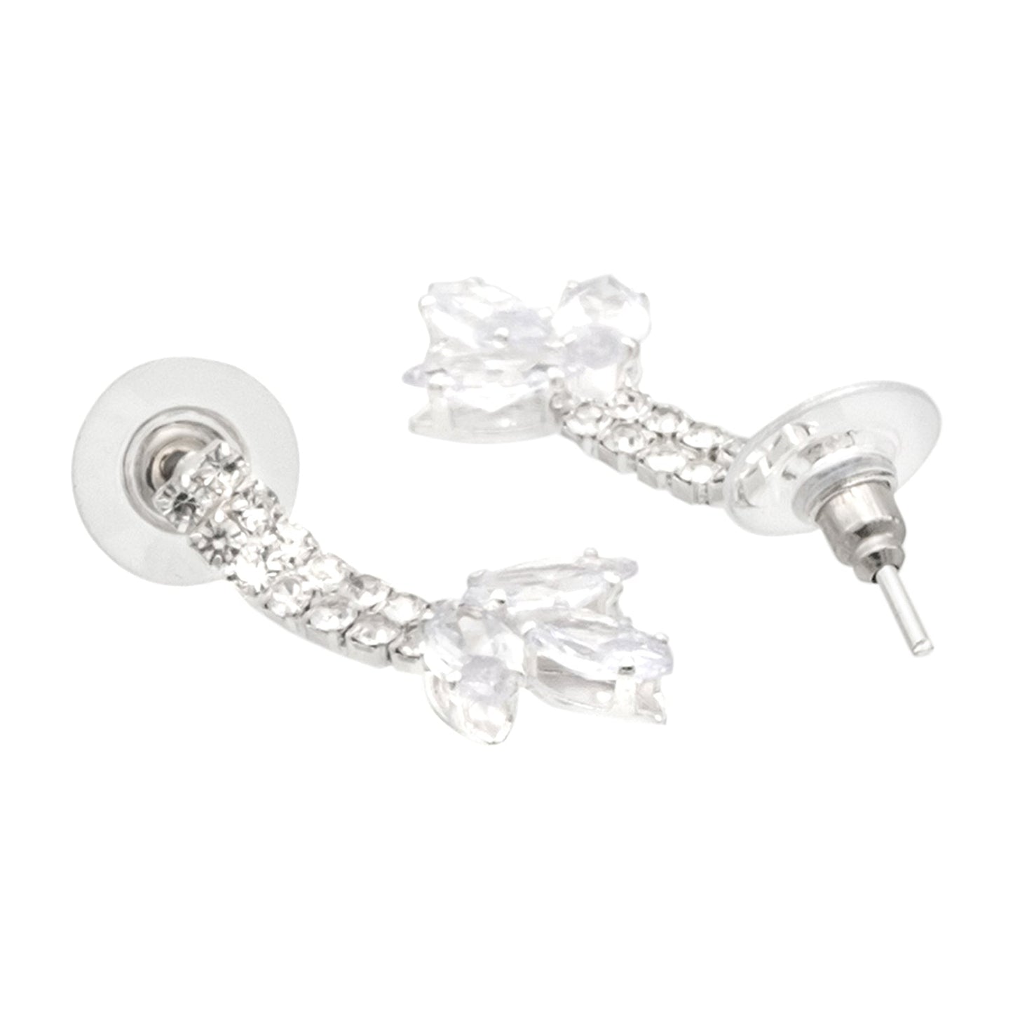 Shining Jewel Silver Plated Western CZ, Crystals & AD Design Necklace with Drop Earrings Jewellery/Jewelry Set for Women (SJN_274_S_D3)