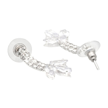 Shining Jewel Silver Plated Western CZ, Crystals & AD Design Necklace with Drop Earrings Jewellery/Jewelry Set for Women (SJN_274_S_D3)
