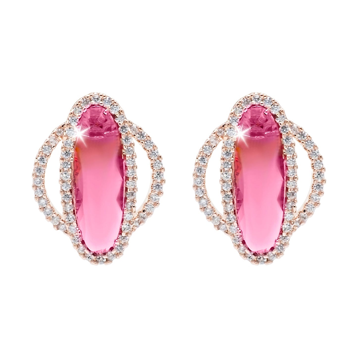 Shining Jewel by Shivansh Western Elegant Rose Gold-Plated CZ Stone & Crystals & AD with Maching Dailywear Partywear Earring Pendant Set for Women (SJN_310_RG_MT)