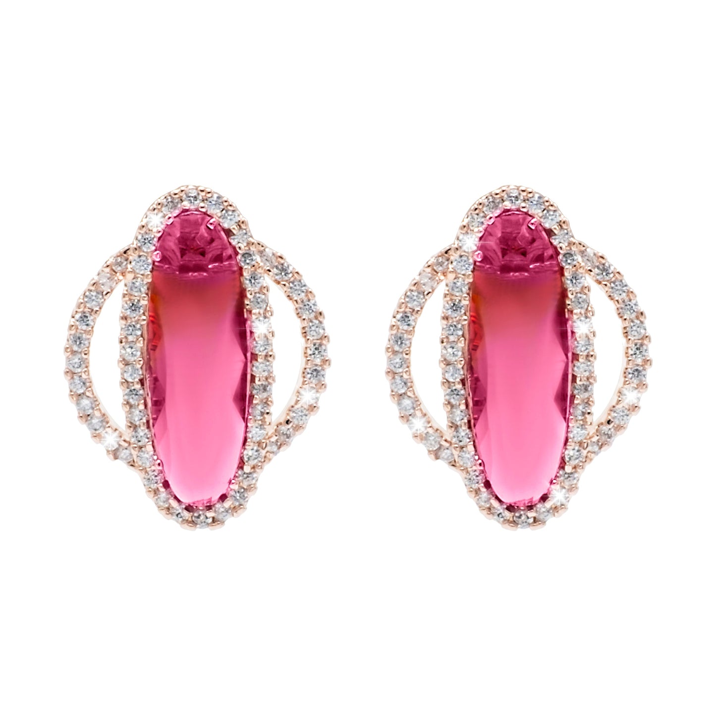 Shining Jewel by Shivansh Western Elegant Rose Gold-Plated CZ Stone & Crystals & AD with Maching Dailywear Partywear Earring Pendant Set for Women (SJN_310_RG_R)