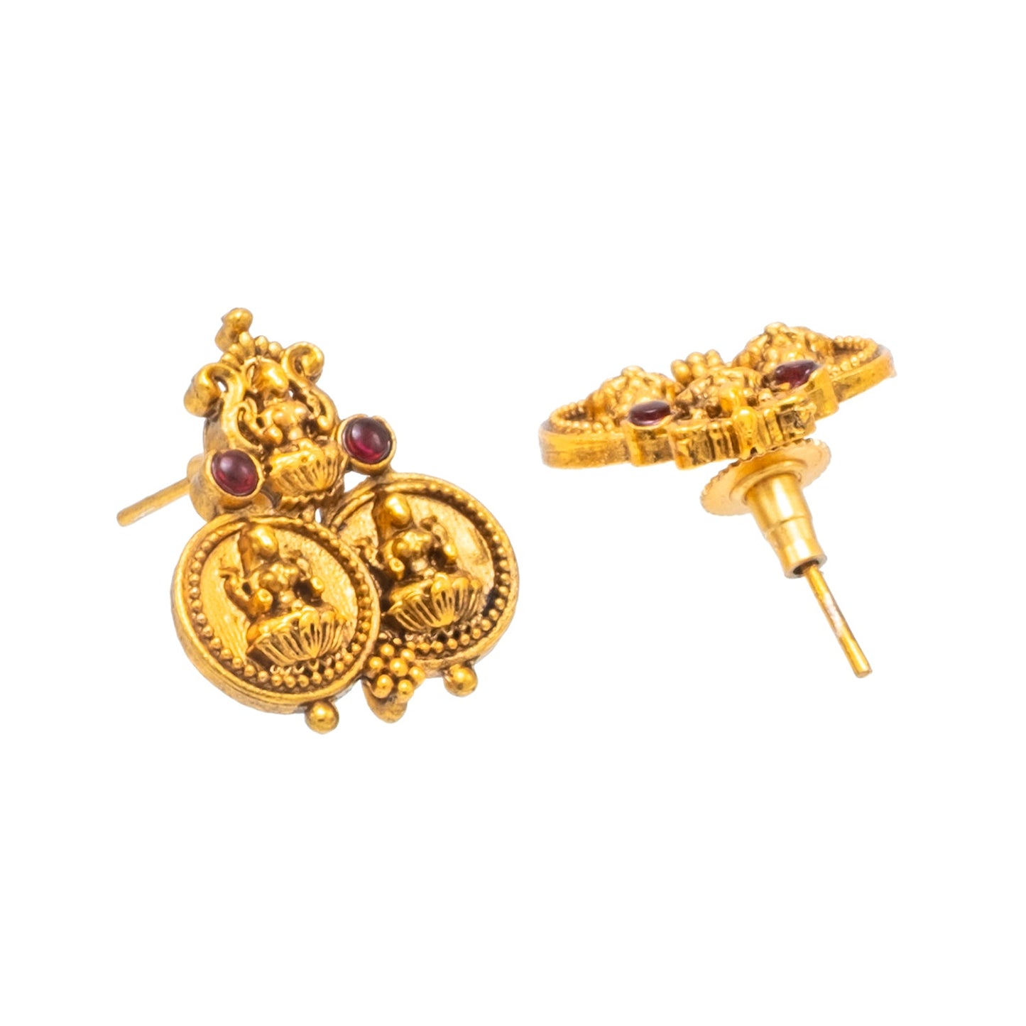 Shining Jewel - by Shivansh Antique Matte Gold Plated Temple Jewellery Inspired Wedding Laxmi Coin Design Necklace Jewellery Set for Women (SJN_316)