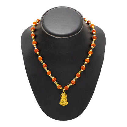Shining Jewel by - Shivansh Traditional Gold Plated Lord Hanuman Rudraksha Pendant Locket for Men (SJN_323_G)