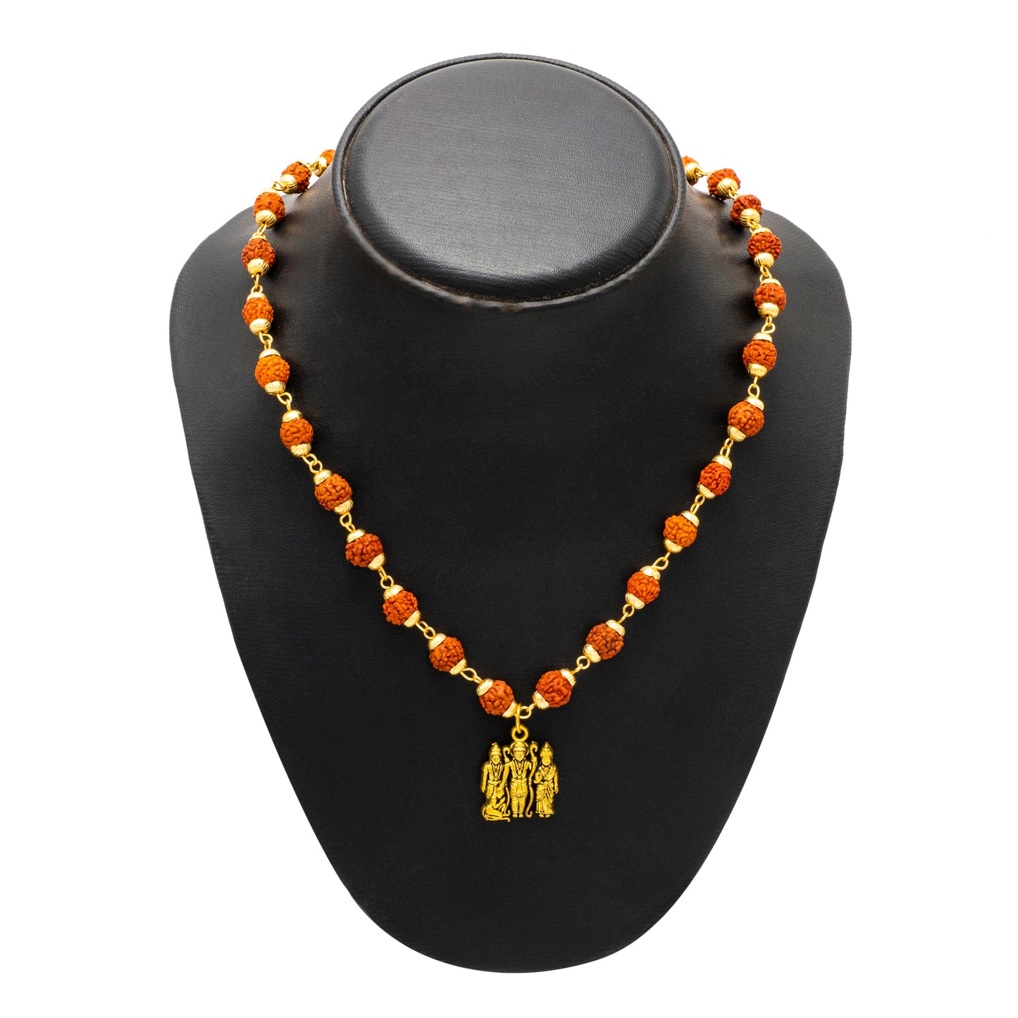 Shining Jewel by - Shivansh Traditional Gold Plated Lord Shri Ram Parivar Rudraksha Pendant Locket for Men (SJN_324)