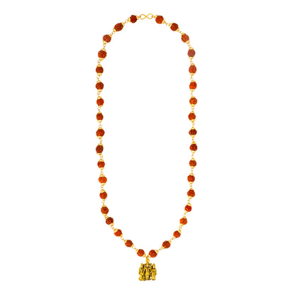 Shining Jewel by - Shivansh Traditional Gold Plated Lord Shri Ram Parivar Rudraksha Pendant Locket for Men (SJN_324)