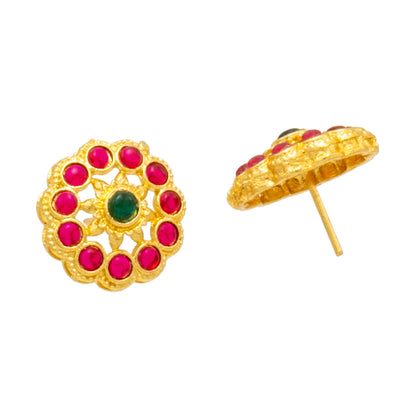 Shining Jewel by Shivansh Traditional Gold Plated Choker Necklace Jewellery Set for Women (SJN_327)