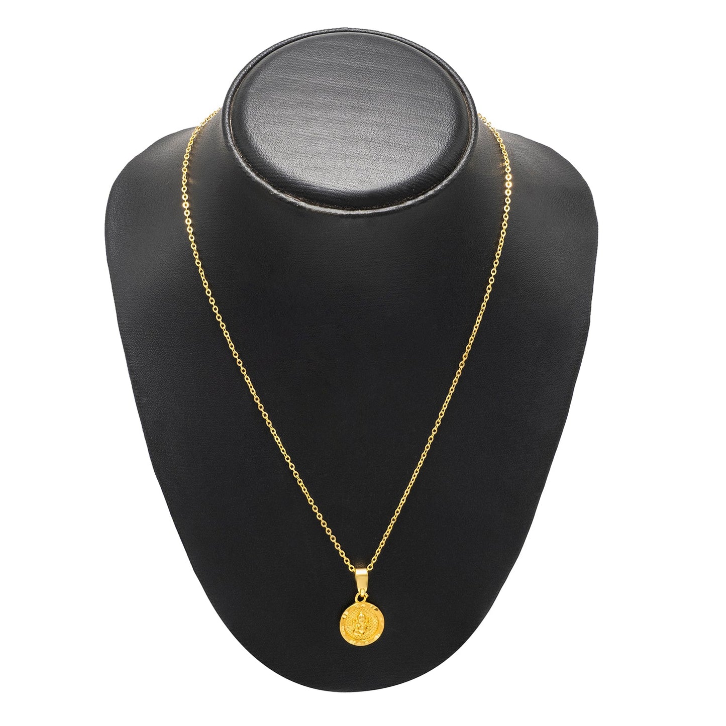 Shining Jewel by Shivansh Gold Plated Ganpati Coin Pendant Chain Necklace for Women & Girls SJN_338_G