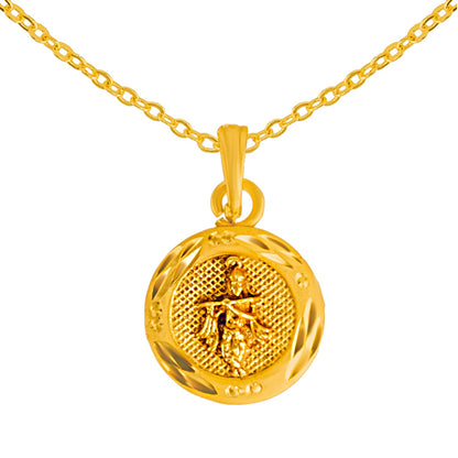Shining Jewel by Shivansh Gold Plated Krishna Coin Pendant Chain Necklace for Women & Girls SJN_338_K