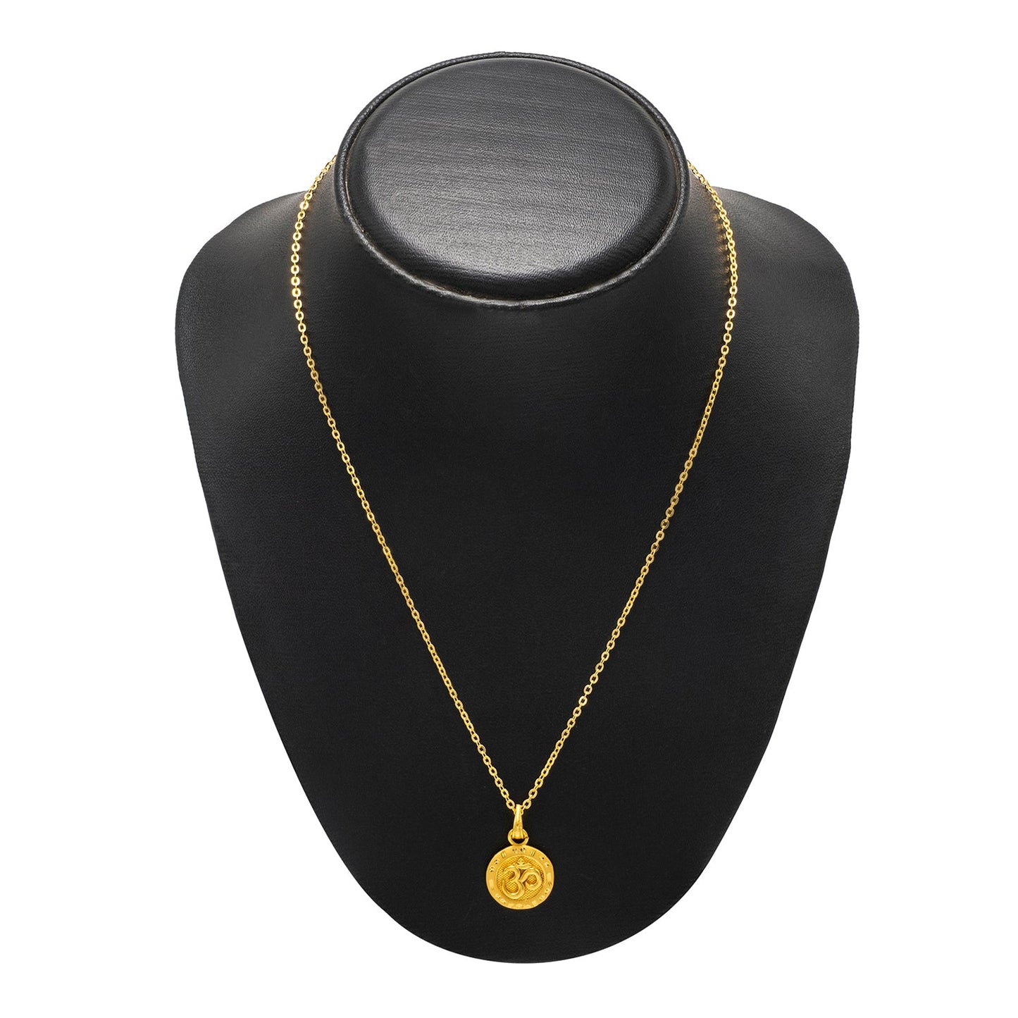 Shining Jewel by Shivansh Gold Plated Round Om Coin Pendant Chain Necklace for Women & Girls SJN_338_O1