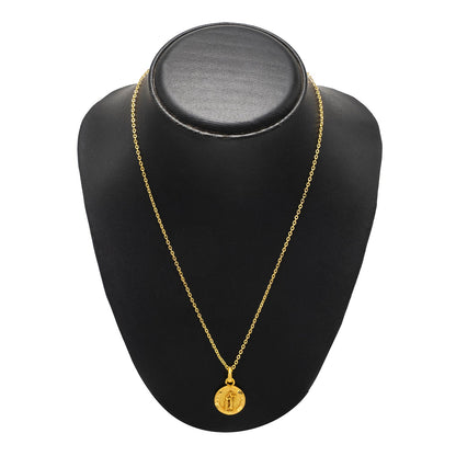 Shining Jewel by Shivansh Gold Plated Radha Krishna Coin Pendant Chain Necklace for Women & Girls SJN_338_RK