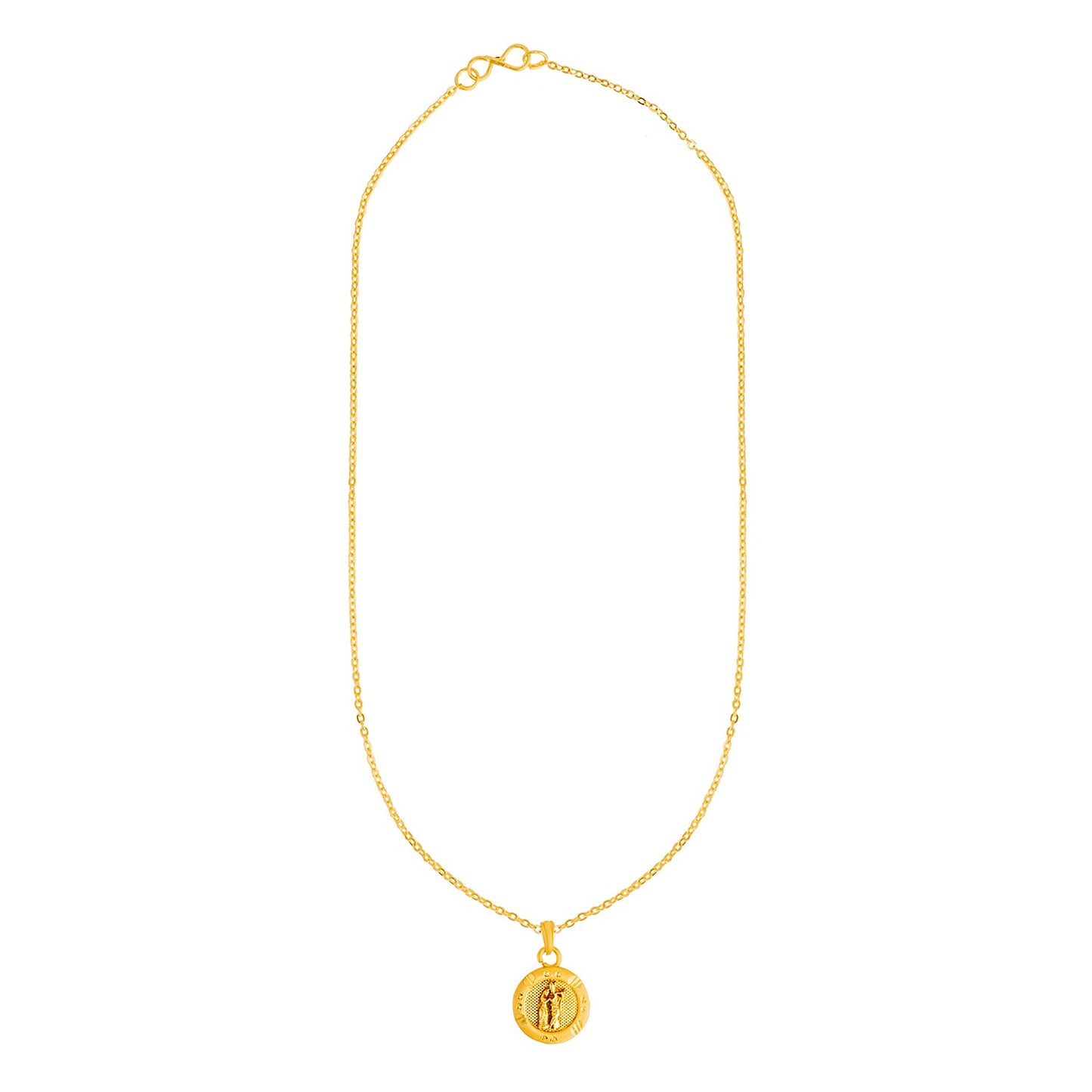Shining Jewel by Shivansh Gold Plated Radha Krishna Coin Pendant Chain Necklace for Women & Girls SJN_338_RK