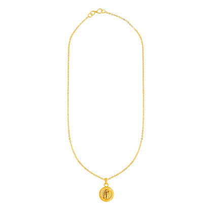 Shining Jewel by Shivansh Gold Plated Radha Krishna Coin Pendant Chain Necklace for Women & Girls SJN_338_RK