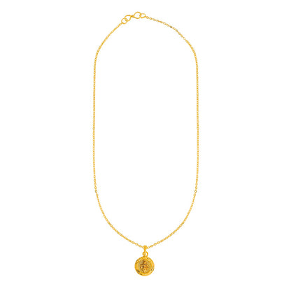 Shining Jewel by Shivansh Gold Plated Ram Coin Pendant Chain Necklace for Women & Girls SJN_338_R