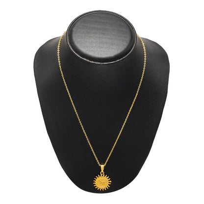 Shining Jewel by Shivansh Gold Plated Shiv Coin Pendant Chain Necklace for Women & Girls SJN_338_S