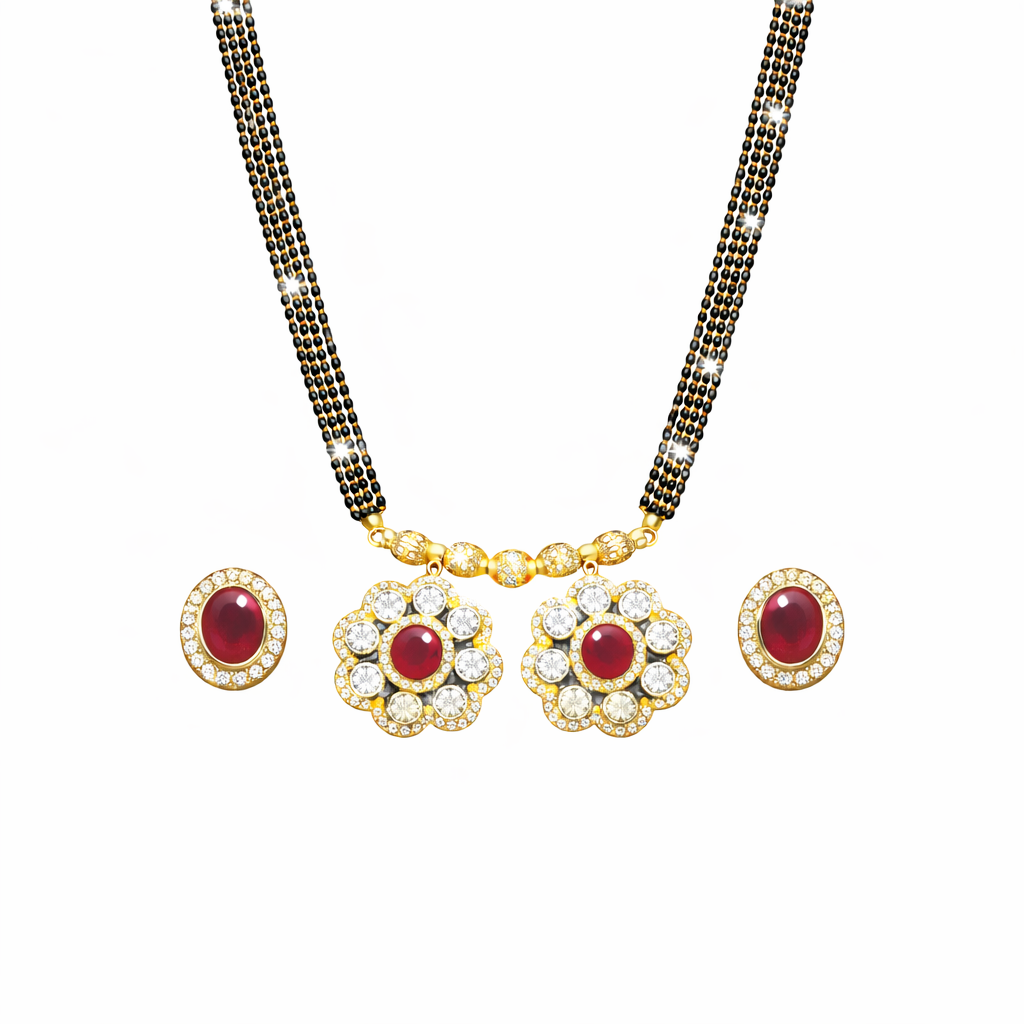 Traditional Long Black Beads Tanmaniya Mangalsutra with Antique Gold Plated Pendant for Women (SJN_347_D1)