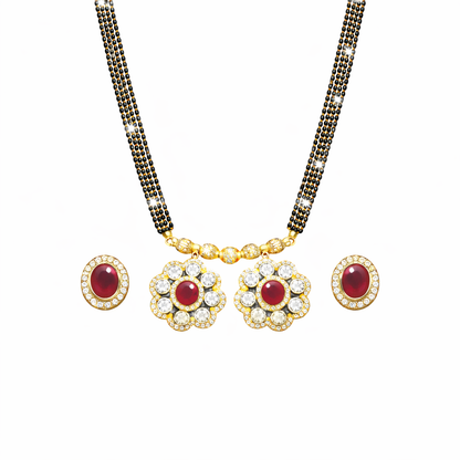 Traditional Long Black Beads Tanmaniya Mangalsutra with Antique Gold Plated Pendant for Women (SJN_347_D1)