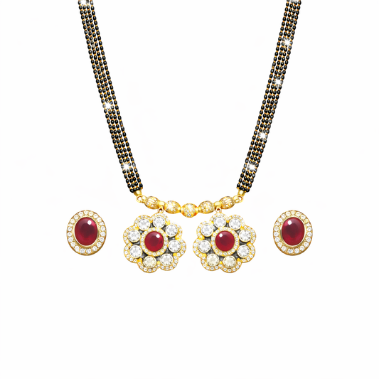 Traditional Long Black Beads Tanmaniya Mangalsutra with Antique Gold Plated Pendant for Women (SJN_347_D1)