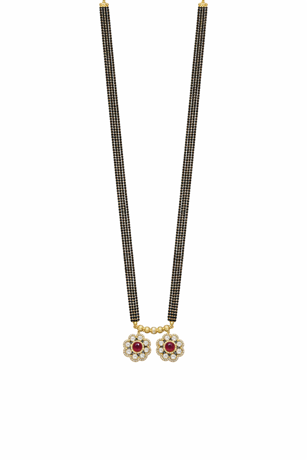 Traditional Long Black Beads Tanmaniya Mangalsutra with Antique Gold Plated Pendant for Women (SJN_347_D1)