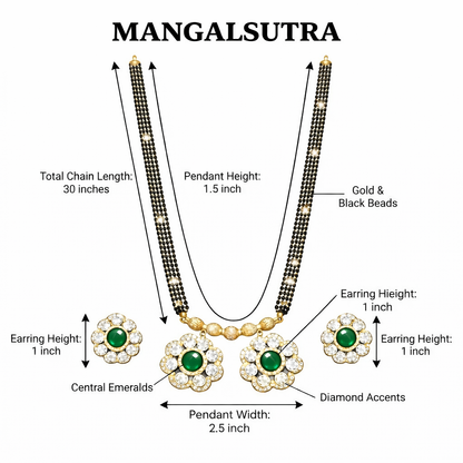 Traditional Long Black Beads Tanmaniya Mangalsutra with Antique Gold Plated Pendant for Women (SJN_347_D2)