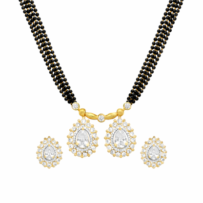 Traditional Long Black Beads Tanmaniya Mangalsutra with Antique Gold Plated Pendant for Women (SJN_347_D3)