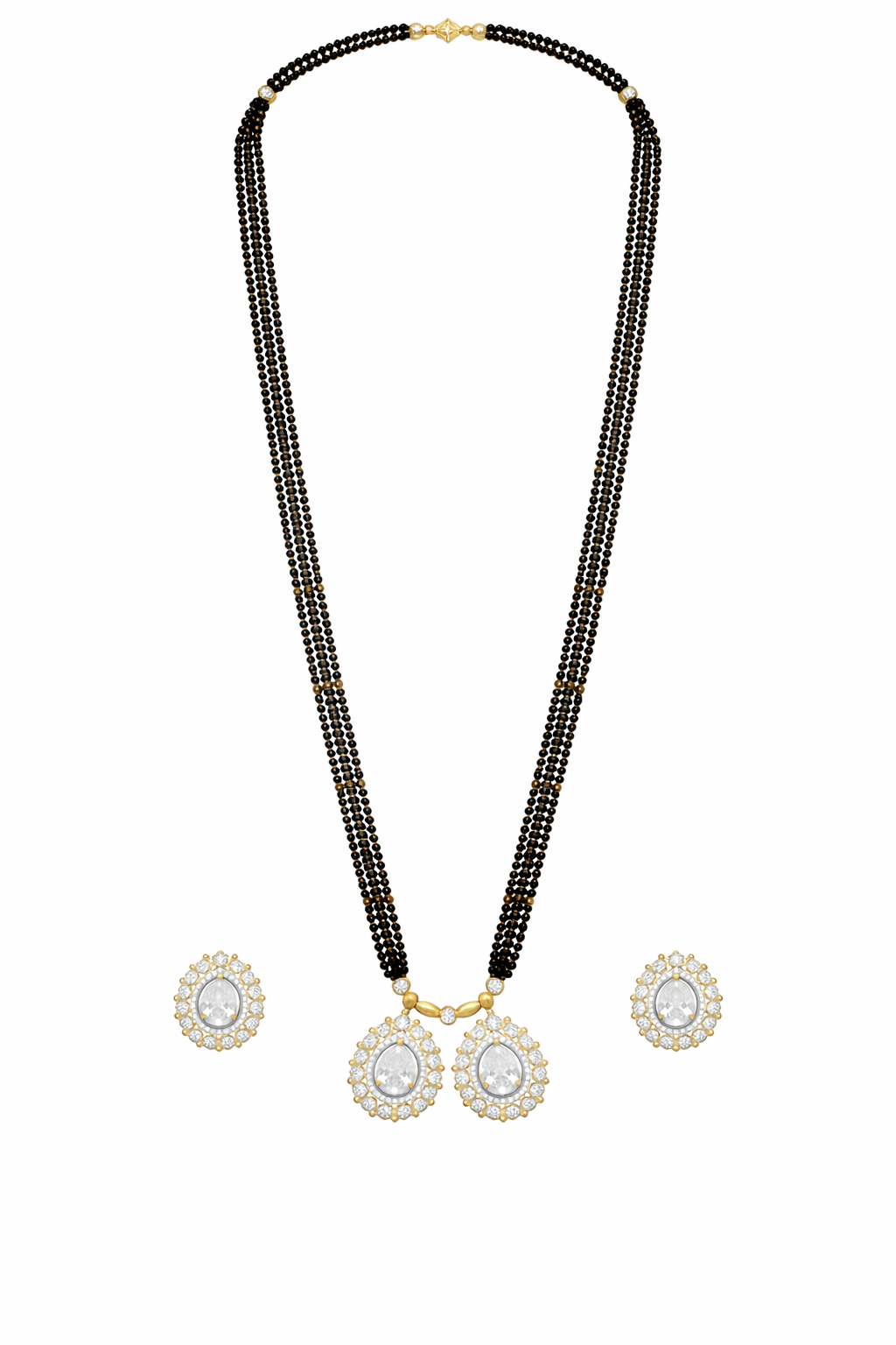 Traditional Long Black Beads Tanmaniya Mangalsutra with Antique Gold Plated Pendant for Women (SJN_347_D3)