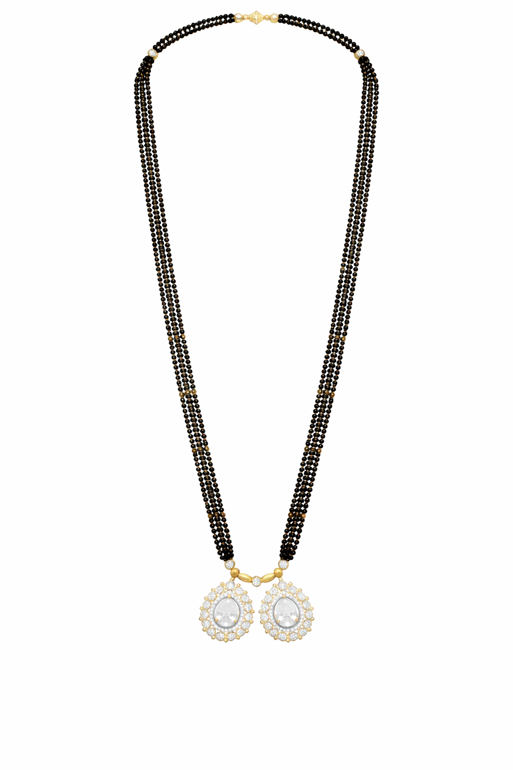 Traditional Long Black Beads Tanmaniya Mangalsutra with Antique Gold Plated Pendant for Women (SJN_347_D3)